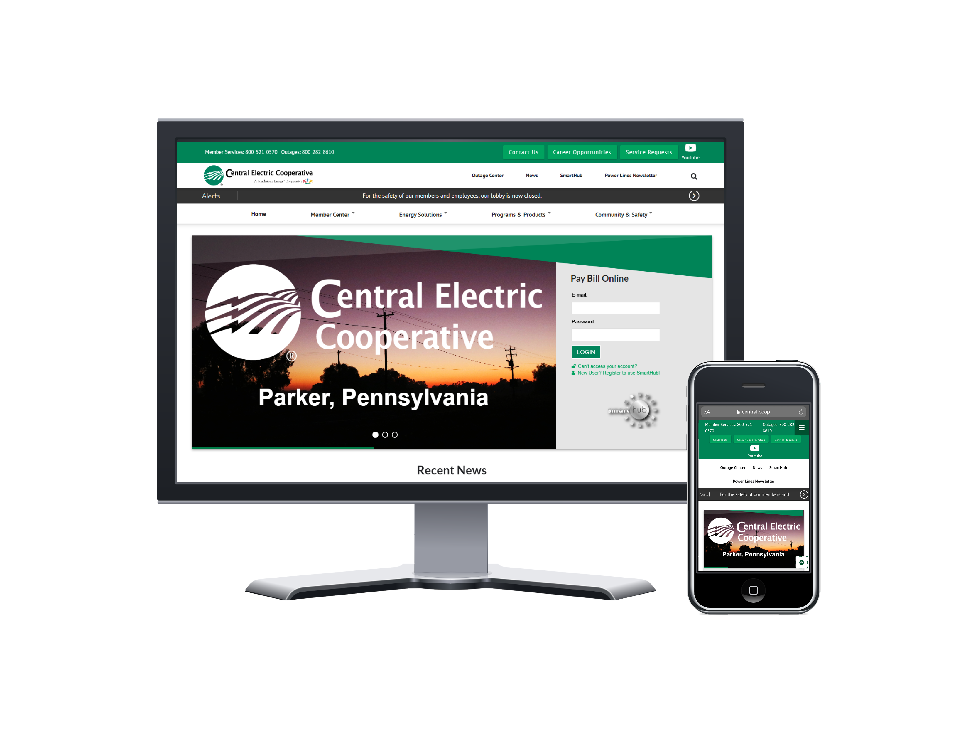New website on devices