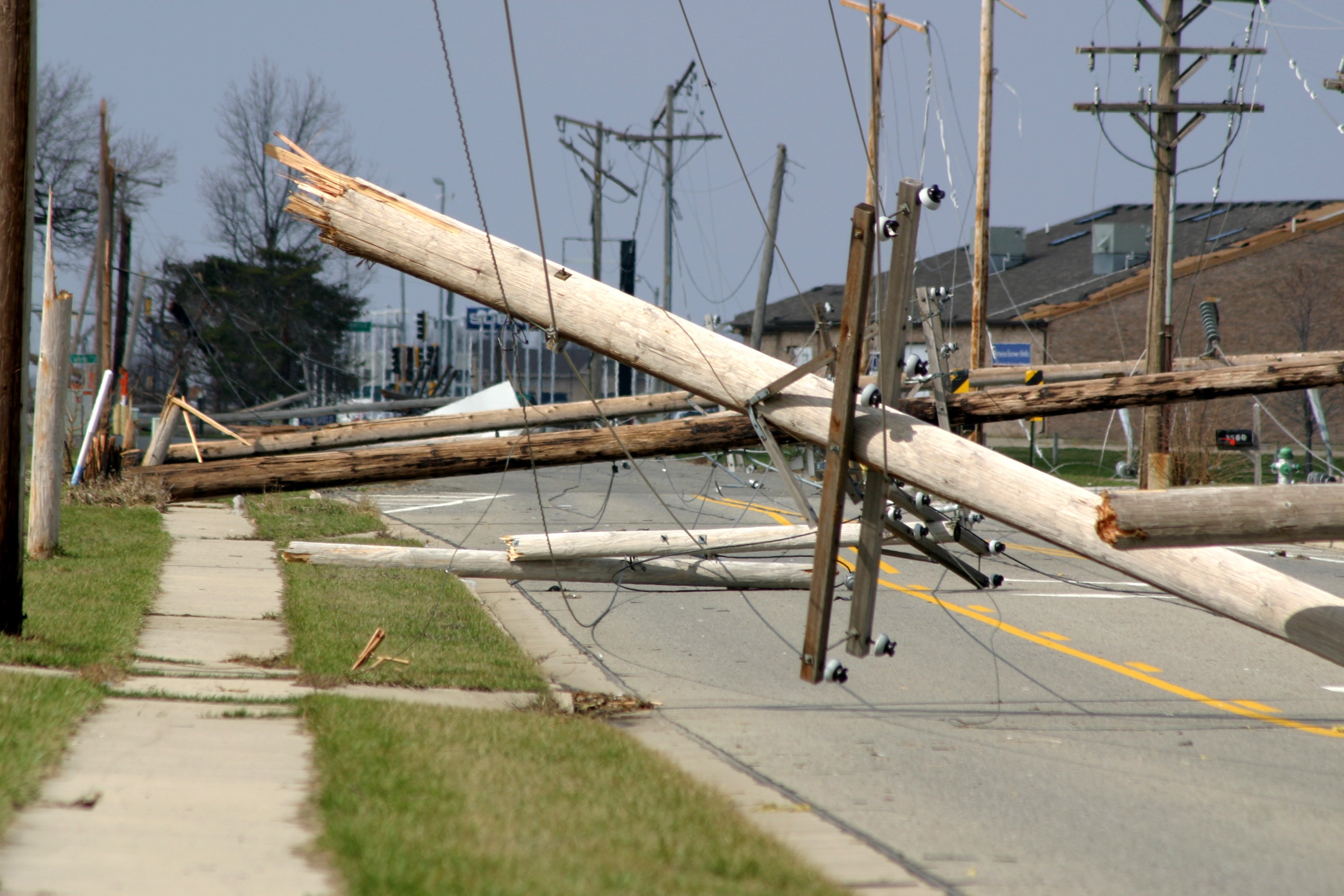 image of multiple broken poles