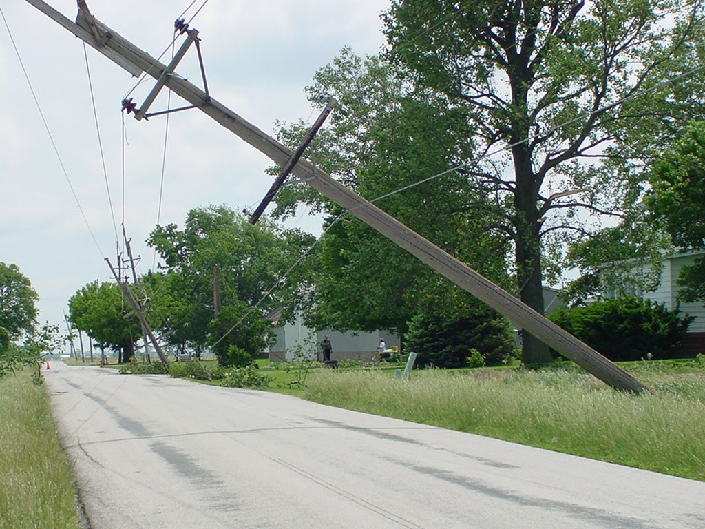 image of a leaning pole