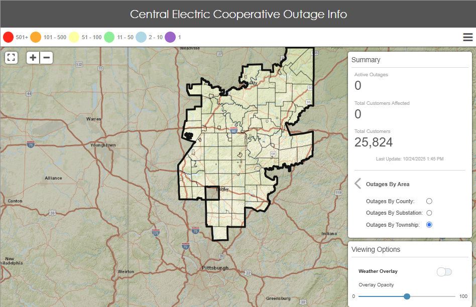 CEC Outage Map