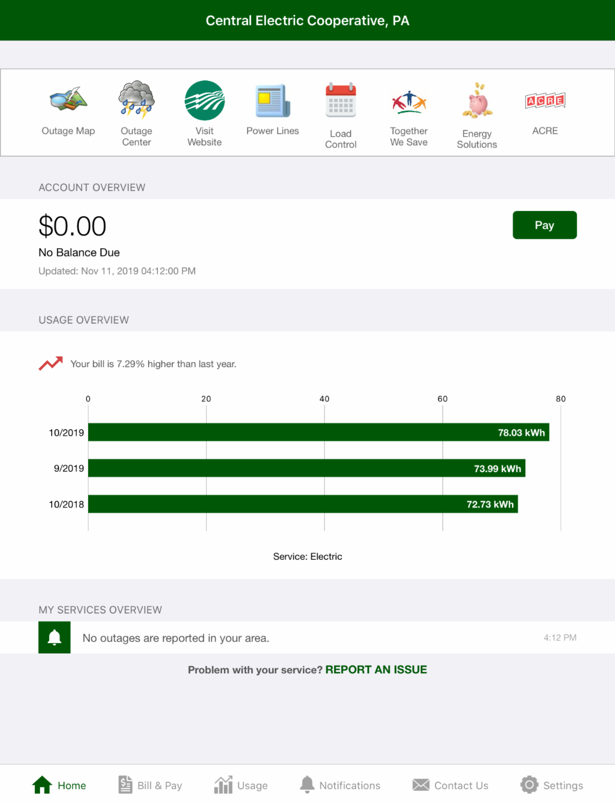 app homepage