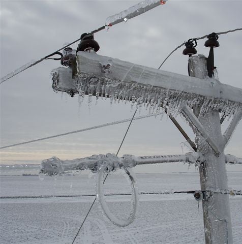 ice coated power lines
